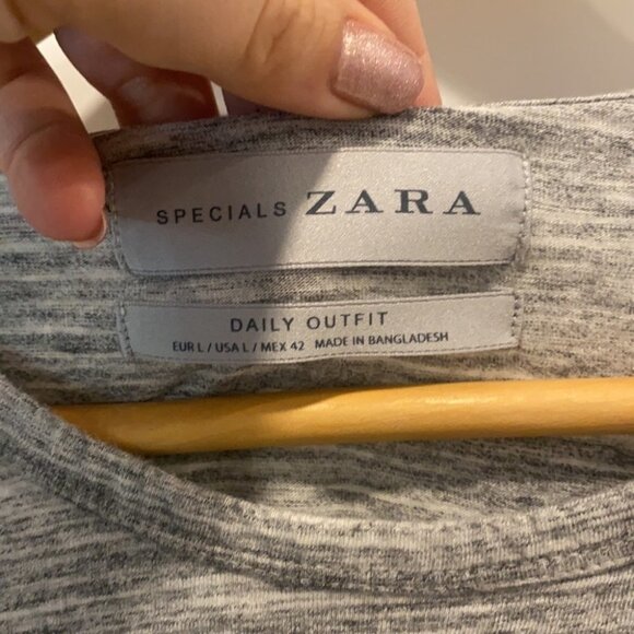 Zara daily gray  short sleeve shirt size large - Picture 6 of 8